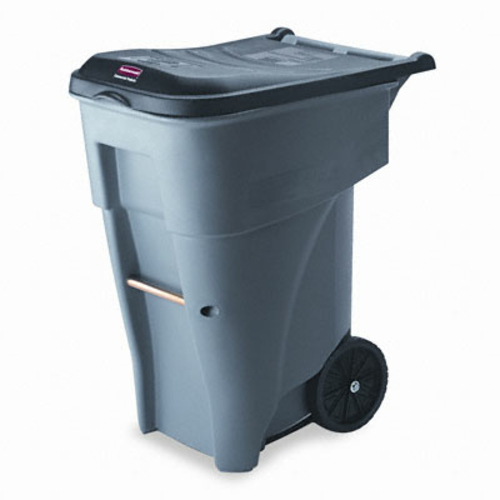 Rcp 9W21GY Brute Rollout Heavy-Duty Waste Container  Square  Polyethyl