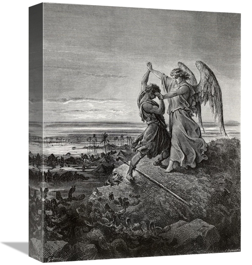 Global Gallery GCS-277420-16-142 16 in. Jacob Wrestling with the Angel