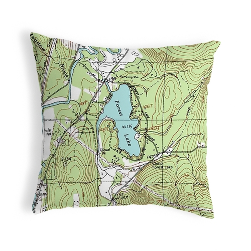 Betsy Drake NC463 18 x 18 in. Forest Lake, NH Nautical Map Noncord