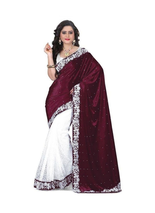 Maroon Color Valvet  Saree