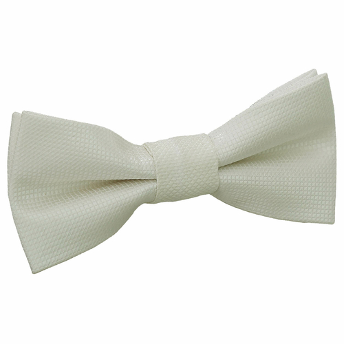 Solid Check Pre-Tied Bow Tie - Boys - Ivory