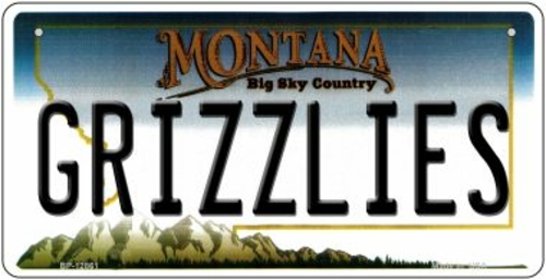 Smart Blonde BP-12861 3 x 6 in. Grizzlies Novelty Metal Bicycle Plate