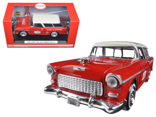 1955 Chevrolet Nomad Coca Cola with 2 bottle cases and metal handcart