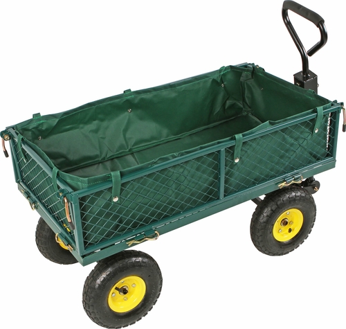 4-Wheel Garden Mesh Side Cart Wagon