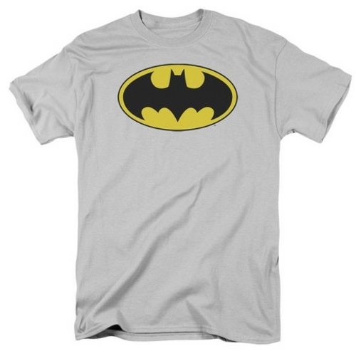 Trevco Dc-Batman Logo - Short Sleeve Adult 18-1 Tee - Silver- Small