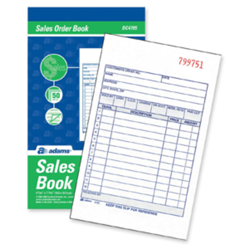 Adams Business Forms TC4705 BOOK CARBNLSS SALES FRM