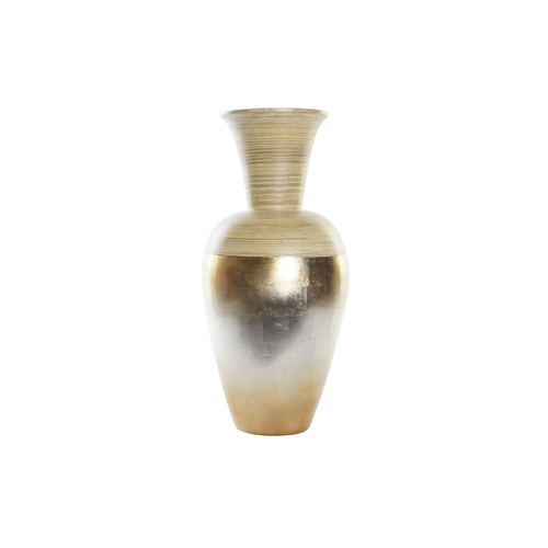 Vase DKD Home Decor Natural Silver Golden Mother of pearl Bamboo