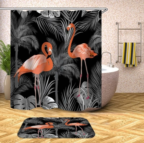 Dim Pink Flamingos Shower Curtain