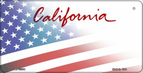 Smart Blonde BP-12334 3 x 6 in. California with American Flag Novelty 