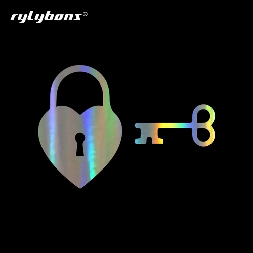 15.5*10.8cm Heart With Lock & Key Sticker Window