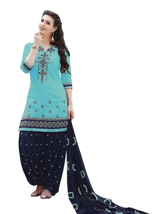 Generic Women's Cotton Salwar Material (Green,