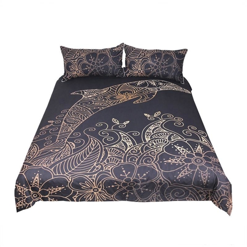 Golden Dolphin Bedding Set Queen King Bohemian