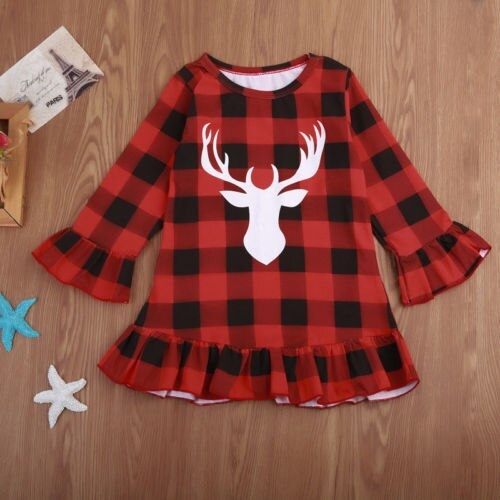 Baby Girls Kid Toddler Long Sleeve Dress Outfit