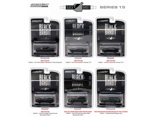 Black Bandit Series 15, 6pc set 1/64 Diecast Model Cars by Greenlight