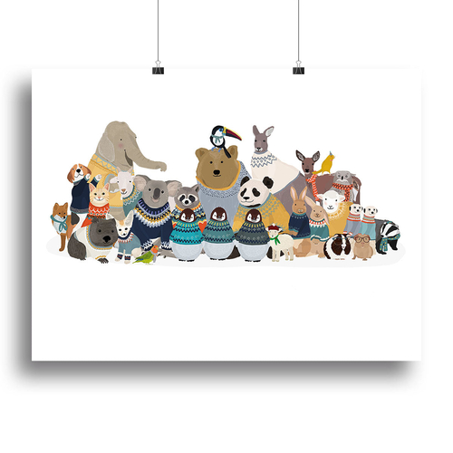 Big Group of Friends In Jumpers Canvas Print or Poster
