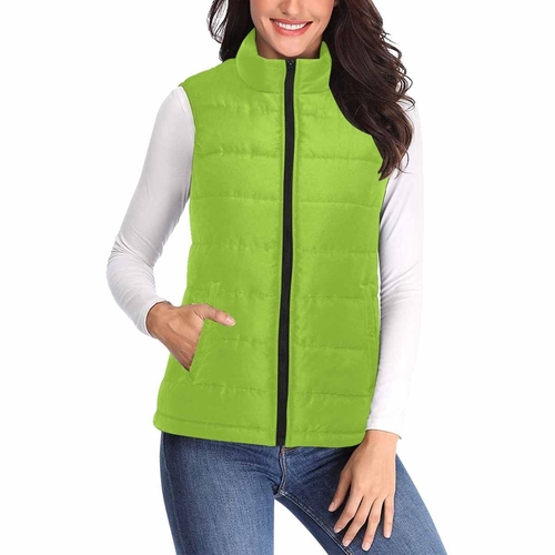 Womens Puffer Vest Jacket / Yellow Green