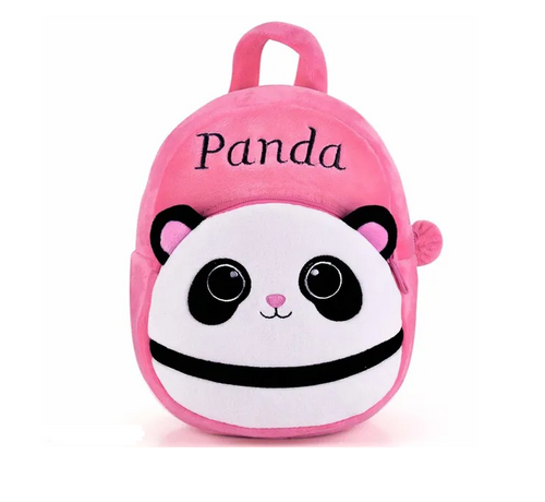 Pink Panda Velvet Soft Plus Kids School Bag Nursury Class To 5 Size 14