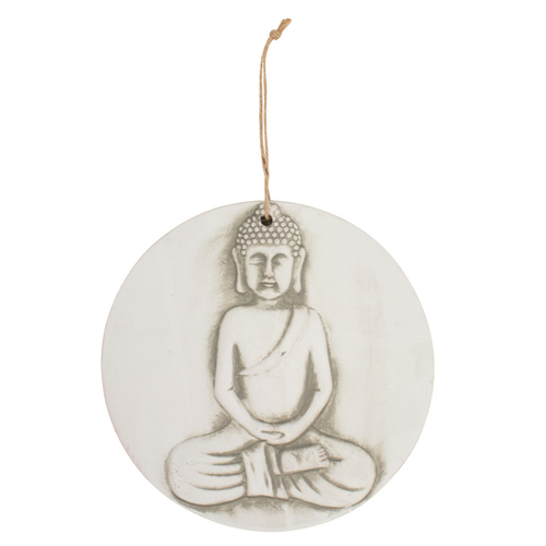 Large Round Terracotta Buddha Plaque