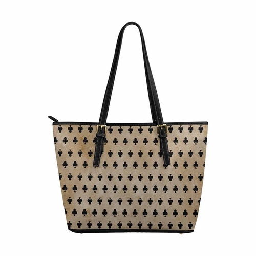 Large Leather Tote Shoulder Bag - Multicolor Illustration