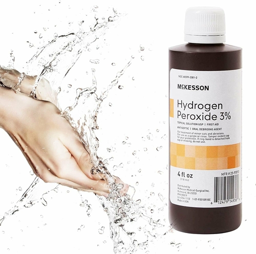 Hydrogen Peroxide 3%. Pack of 24 bottles Topical Solution USP 4 oz