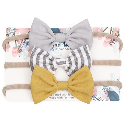 3pcs/lot Baby Headband Cute Bow for Girl Nylon