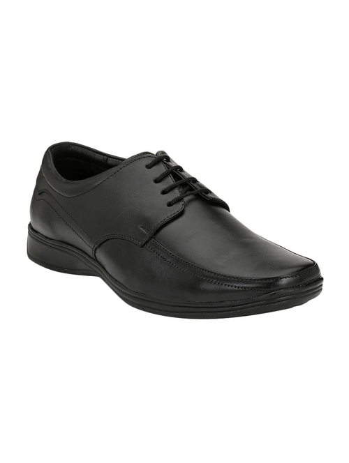 Black Leather Lace-Up Derbys