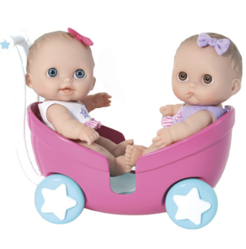 Lil Cutesies 8.5 in. Twins Stroller Baby Doll
