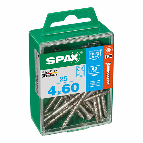 Box of screws SPAX 4197000400602 Wood screw Flat head (4 x 60 mm) (4,0