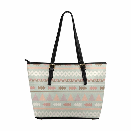 Large Leather Tote Shoulder Bag - Bohemian Print