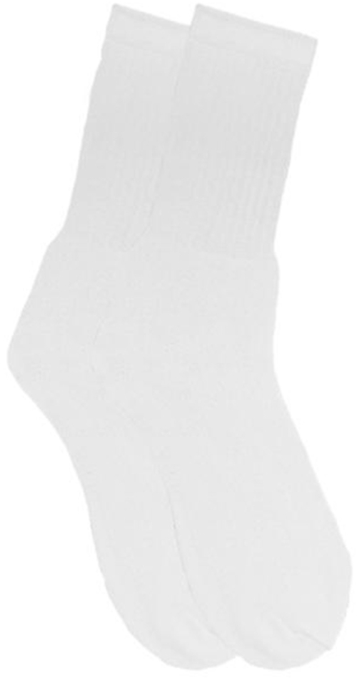 Cotton Plus Crew Socks - White, 10-13