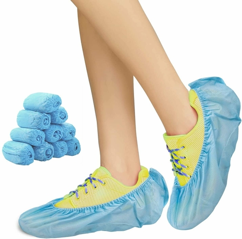 300 Pack of Disposable PP Shoe Covers Blue Shoe Protectors Premium