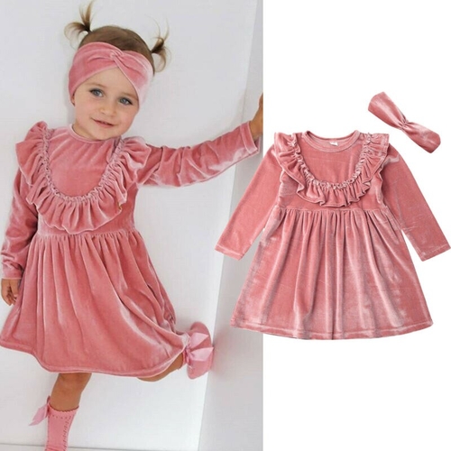 Pudcoco Autumn Toddler Girl Baby kids Dress Long