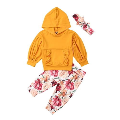 3PCS Toddler Kids Baby Girl Clothes Sets Ruffles