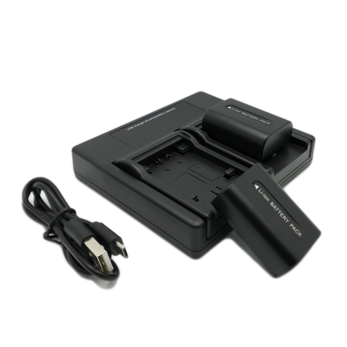 Hridz 2-Pack of NP-FH50 Batteries and Dual Battery Charger for Sony