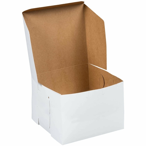 1500 Pack Standard White Cake Boxes 5.5 x 5.5 x 4 Paperboard Bakery