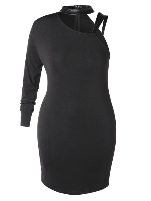  Women Plus Size 5XL Choker Cut Out Bodycon