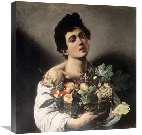 Global Gallery GCS-281828-22-142 22 in. Young Boy with Basketful of Fr