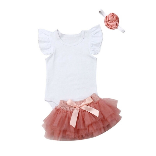 USA 3Pcs Newborn Infant Baby Girls Newborn Tops