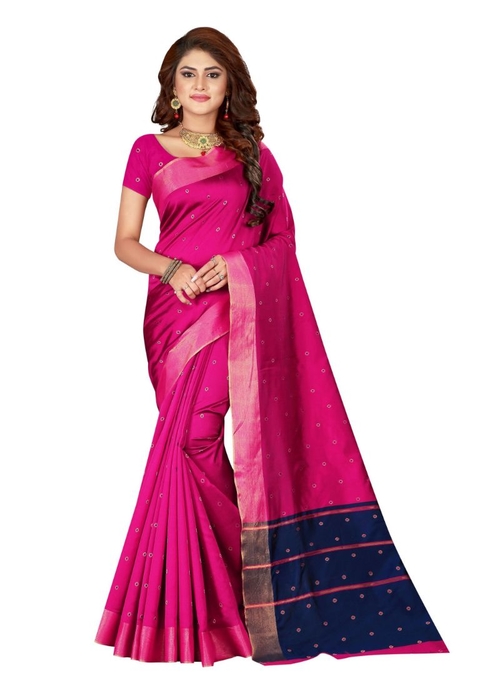 Generic Women's Cotton silk blend Saree with
