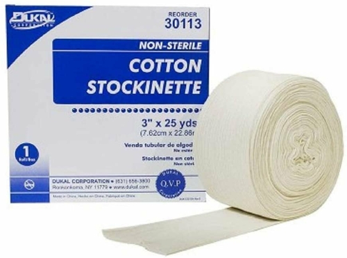 Cotton Stockinettes 3 inch x 25 Yards. 6 Rolls of Tubular Knitted