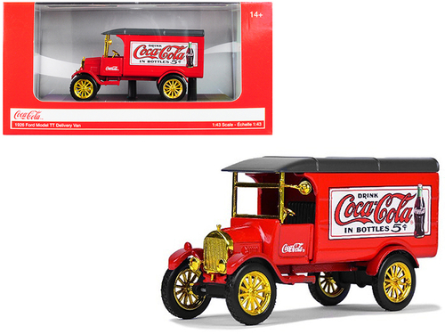 1926 Ford Model TT Delivery Van \Coca-Cola\" Red with Gold Wheels 1/43
