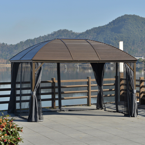 Outsunny 10' x 13' Aluminum Frame Hardtop Patio Gazebo Outdoor