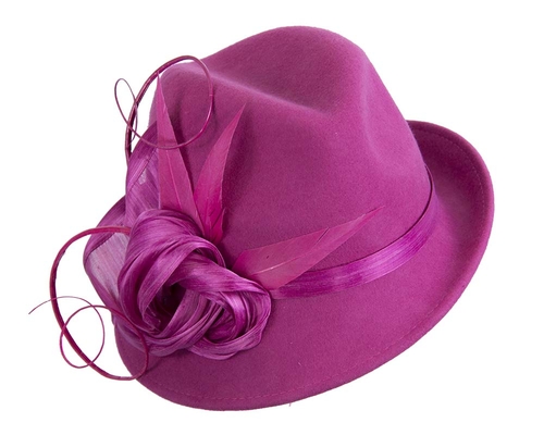 Fuchsia fashion trilby hat