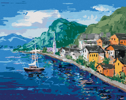 Paint by Numbers - THE COAST AT HALLSTATT IN AUSTRIA