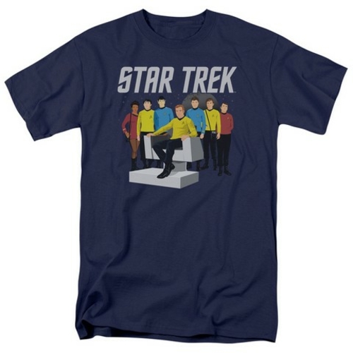 Trevco Star Trek-Vector Crew - Short Sleeve Adult 18-1 Tee - Navy- 5X