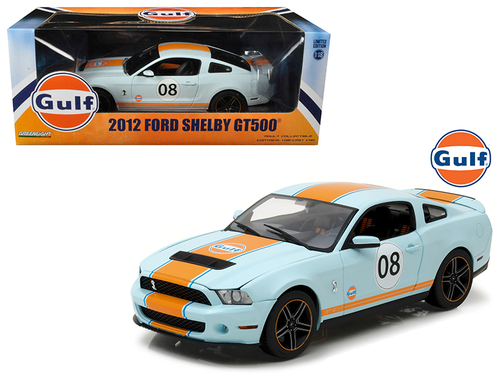 2012 Ford Mustang Shelby GT500 \Gulf\" Oil #08 1/18 Diecast Model Car