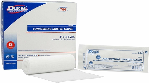 Dukal Conforming Stretch Gauze 4 inch x 4.1 Yards. Case of 96