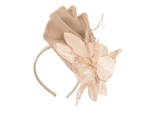 Beige autumn winter felt fascinator