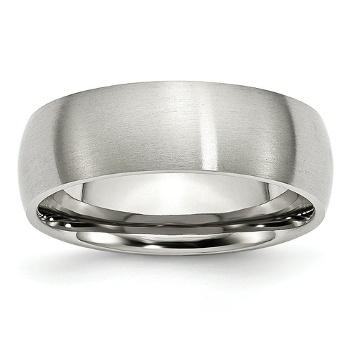 Bridal SR17-12 7 mm Stainless Steel Brushed Band - Size 12