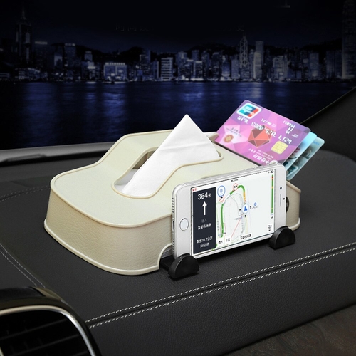 Car Tissue Box Leather Car Multi Function